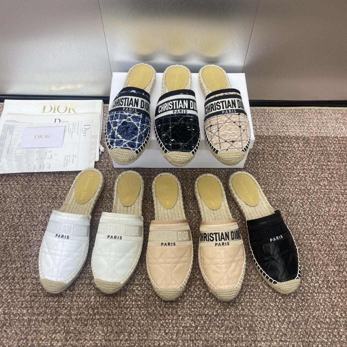 Dior Espadrille Mule Sandals