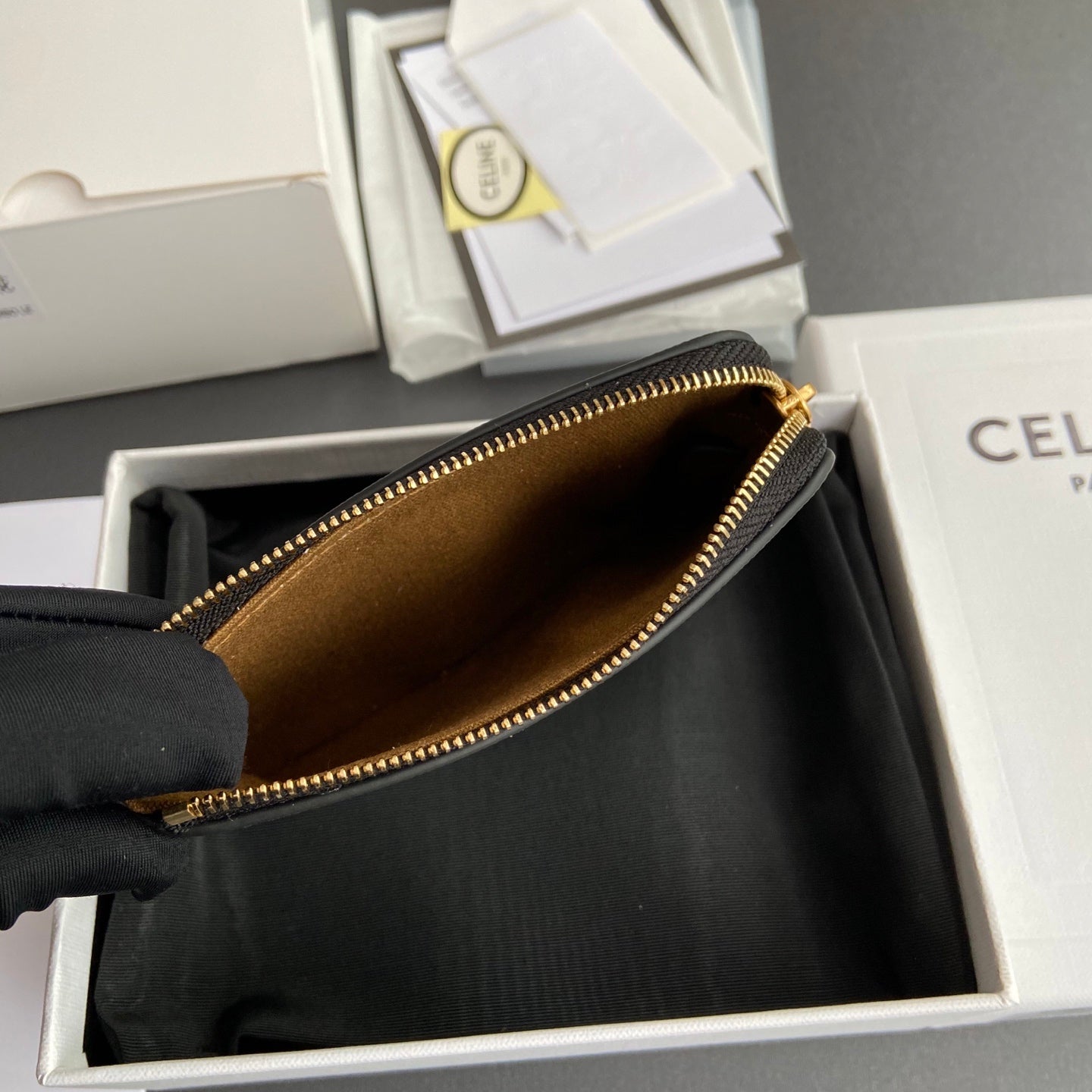 Celine Small Pouch in Triomphe Canvas with Celine Print
