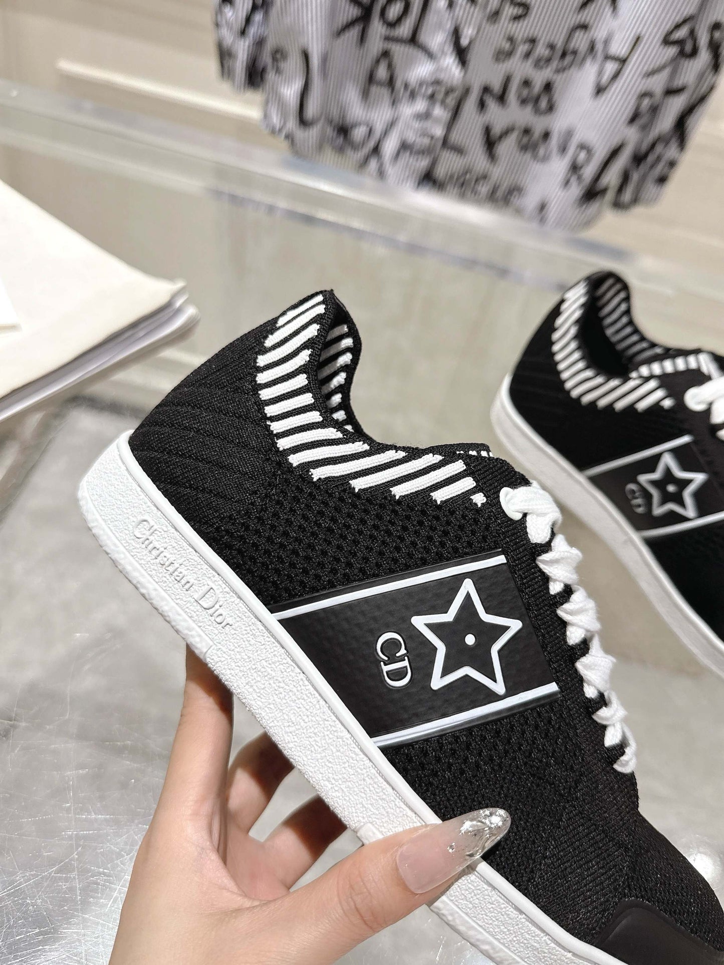 Dior Elegant Knit Platform Sneakers