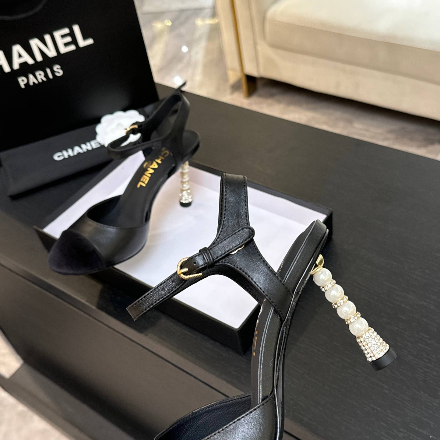 Chanel Elegant Suede Slide Mules