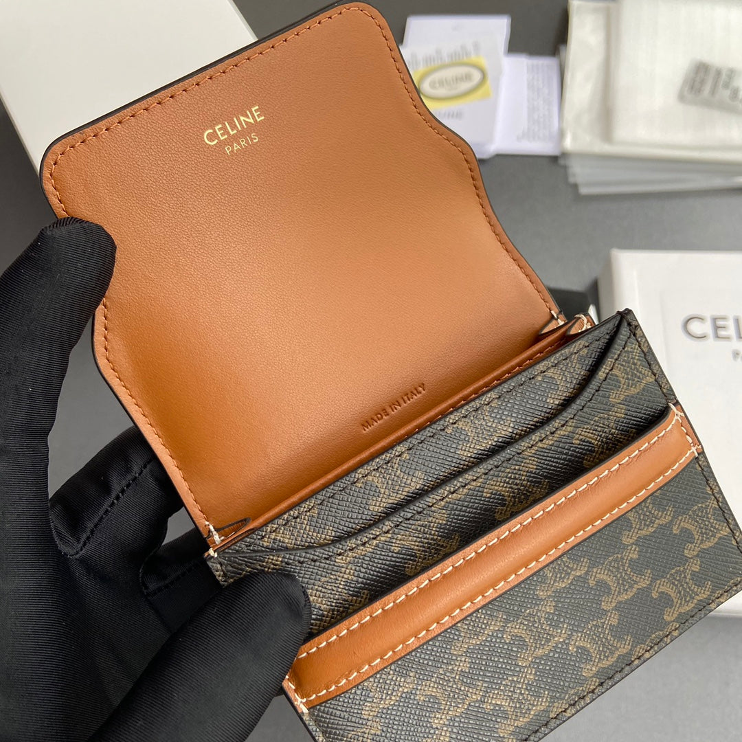 Celine Business Card Holder in Triomphe Canvas