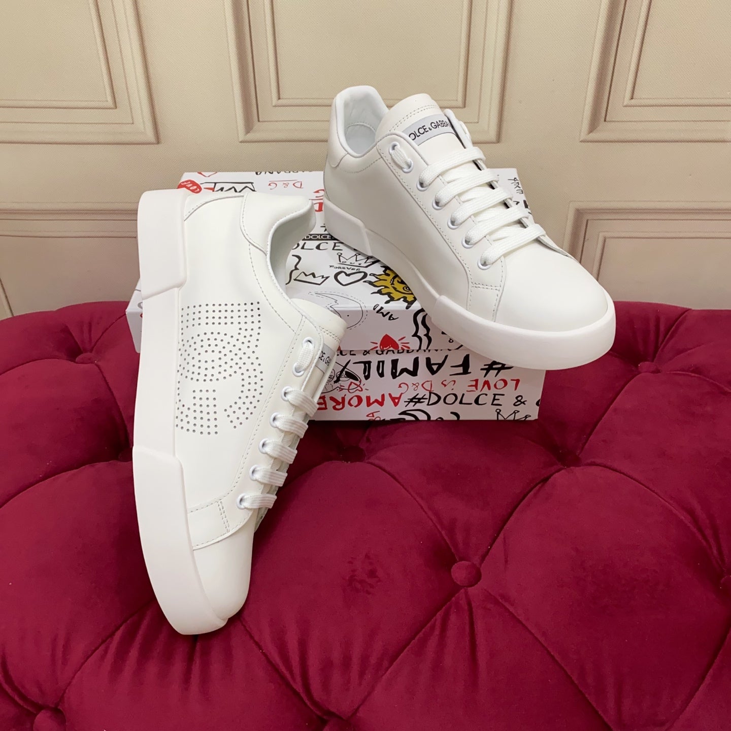 Dolce & Gabbana Calfskin nappa Portofino sneakers