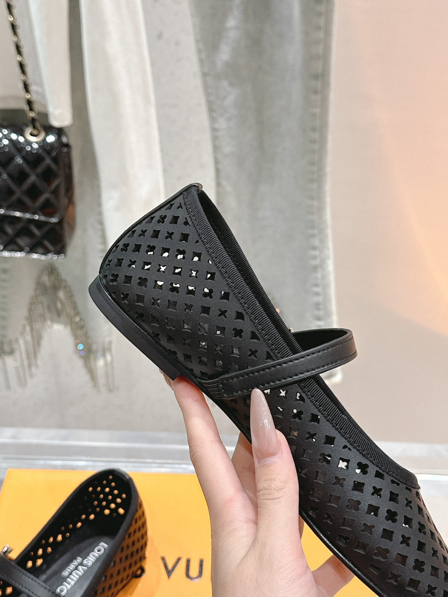 Louis Vuitton Low-Heeled Perforated Flats