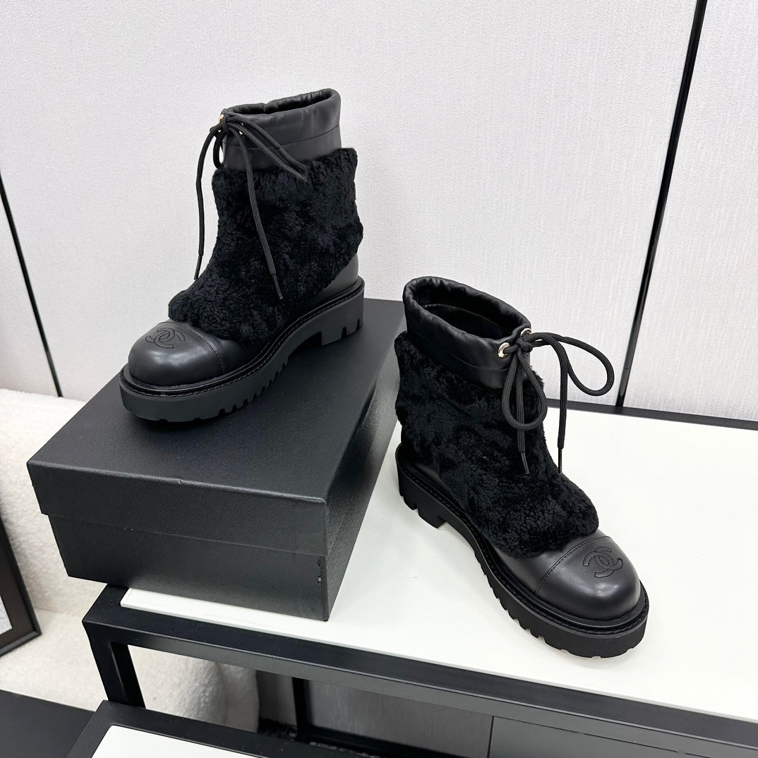 Chanel Plush Shearling Wanderlust Boots