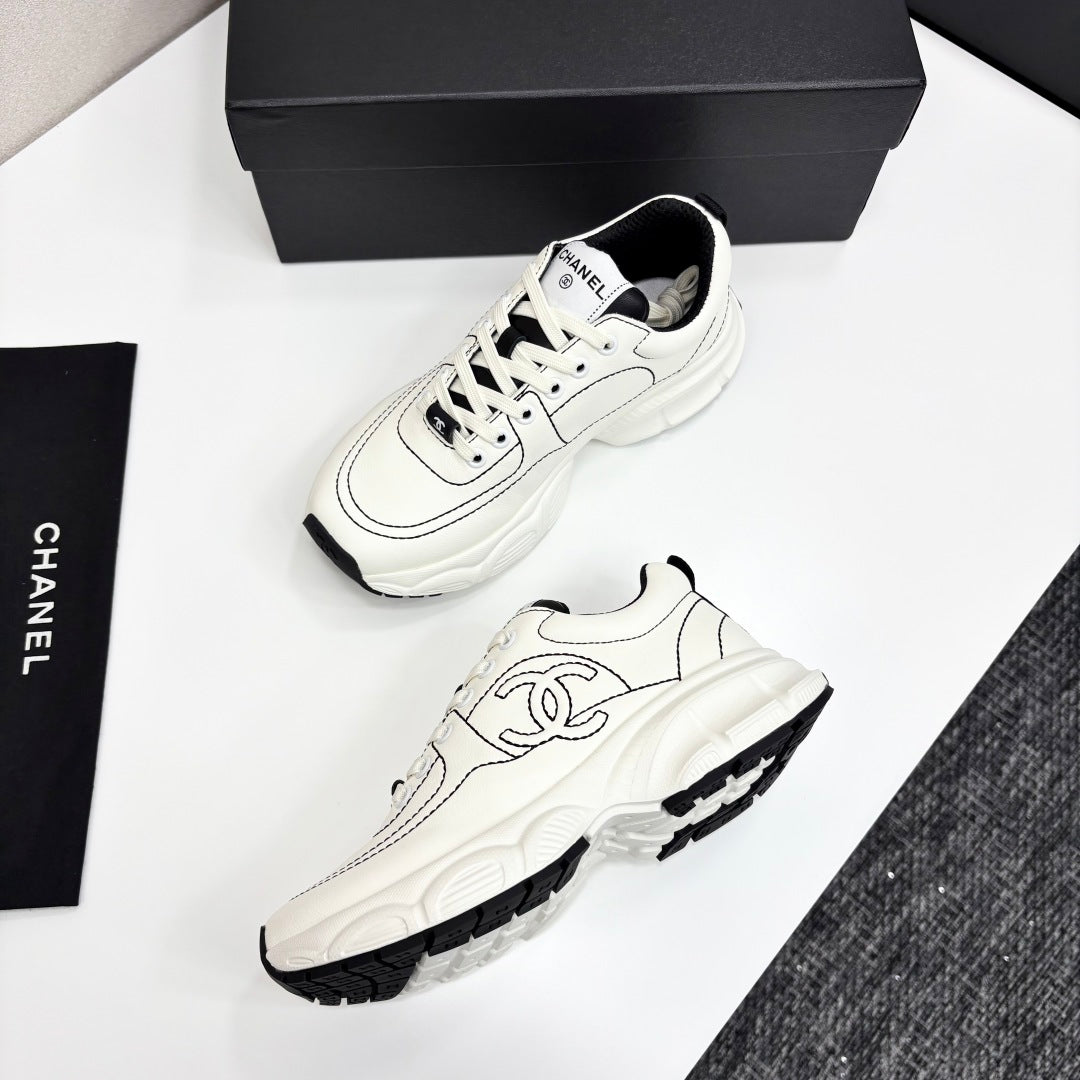Chanel Chanel Brand New White CC Black Tweet Ski Boots with Spikes
