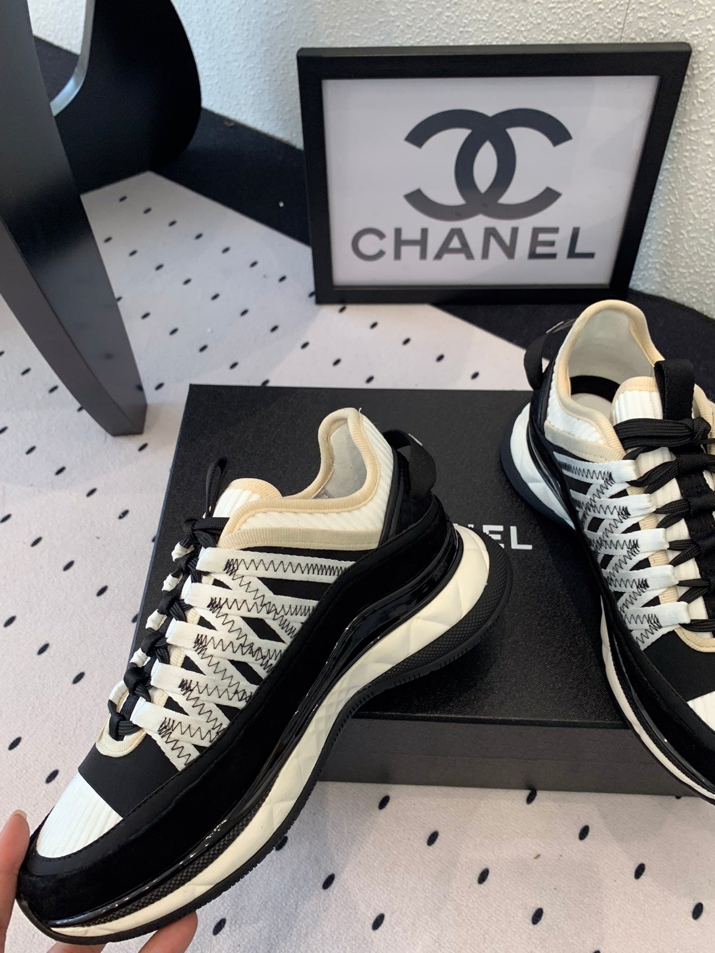 Chanel Velvet Low Top Sneakers