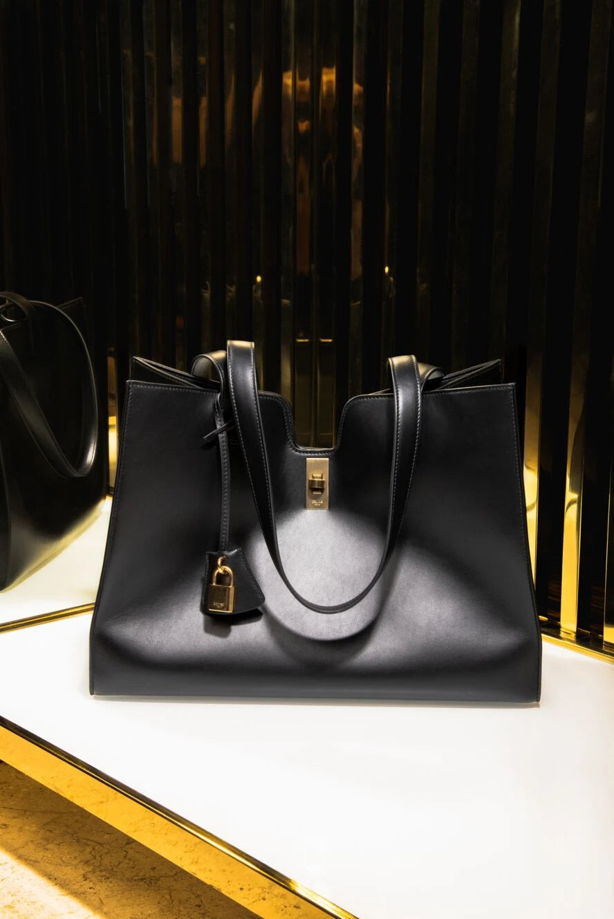 Celine Cabas 16 Bag in Smooth Black Calfskin