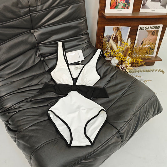 Caprisah One Piece Bow Cut Swimsuit Chanel