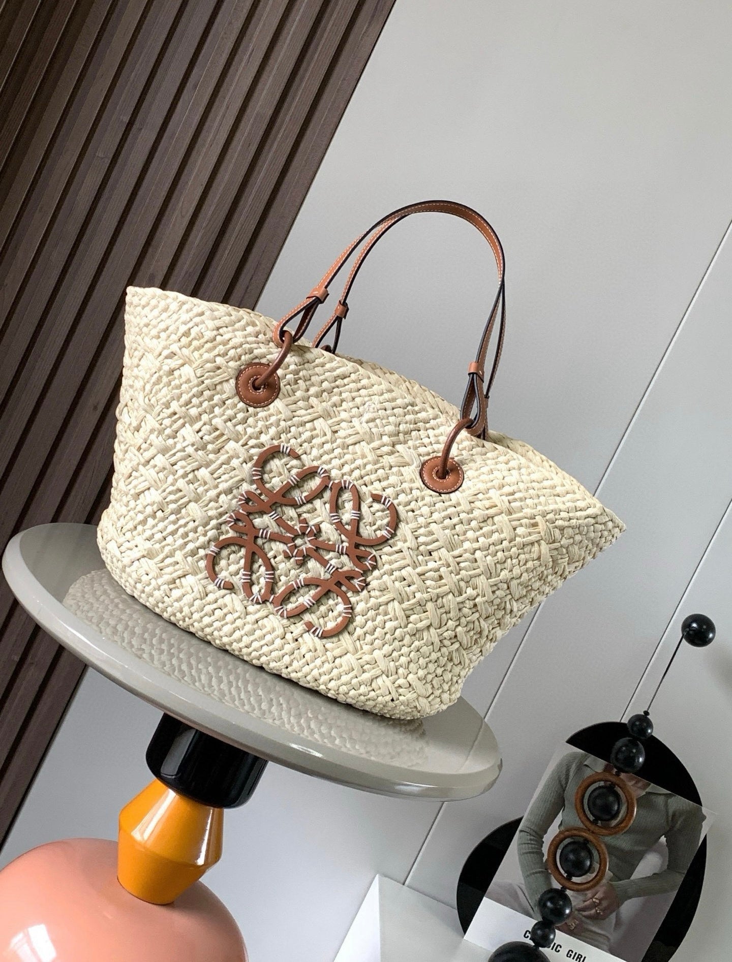 Loewe Small Anagram Raffia Basket Bag