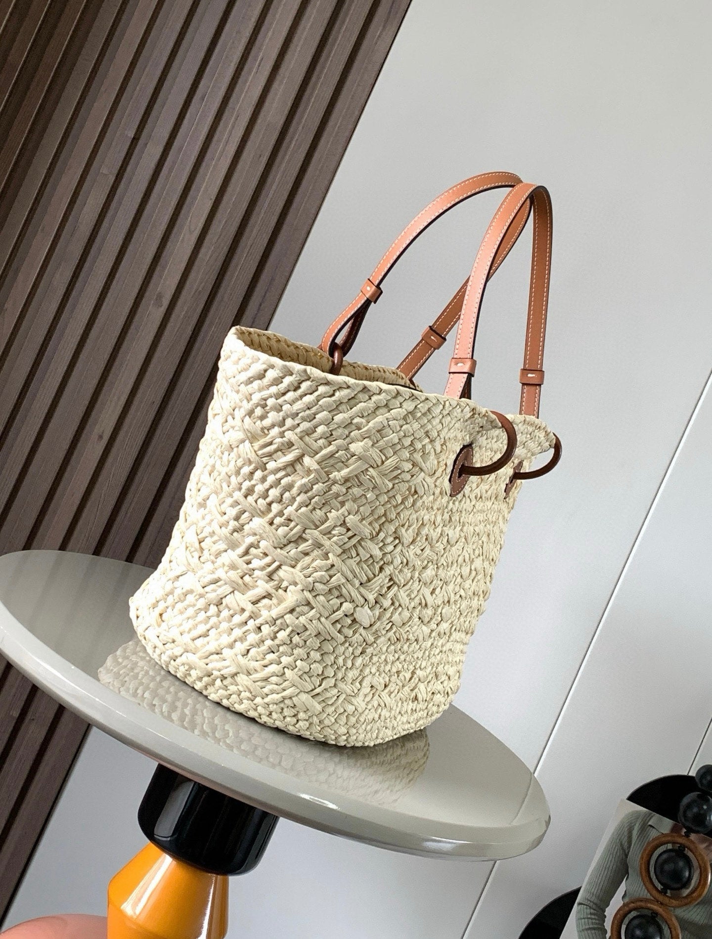 Loewe Small Anagram Raffia Basket Bag