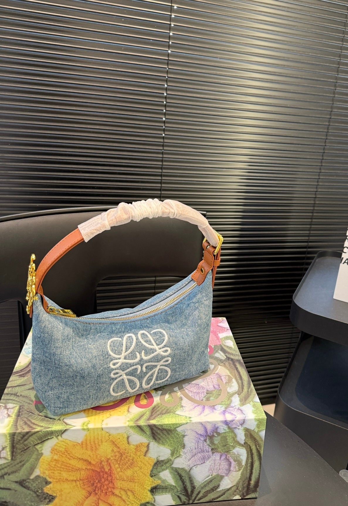 Loewe Denim Cubi Bag with Anagram Logo