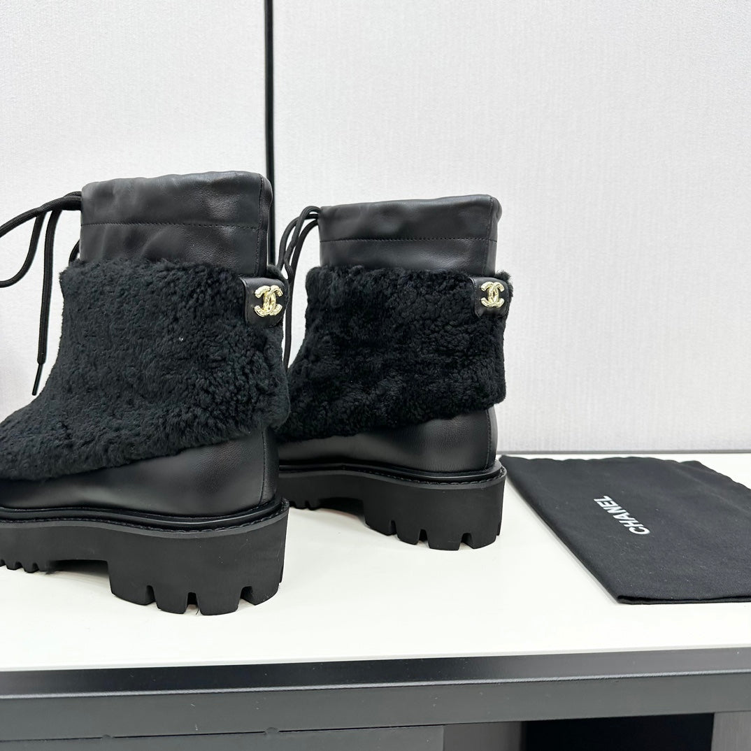 Chanel Plush Shearling Wanderlust Boots