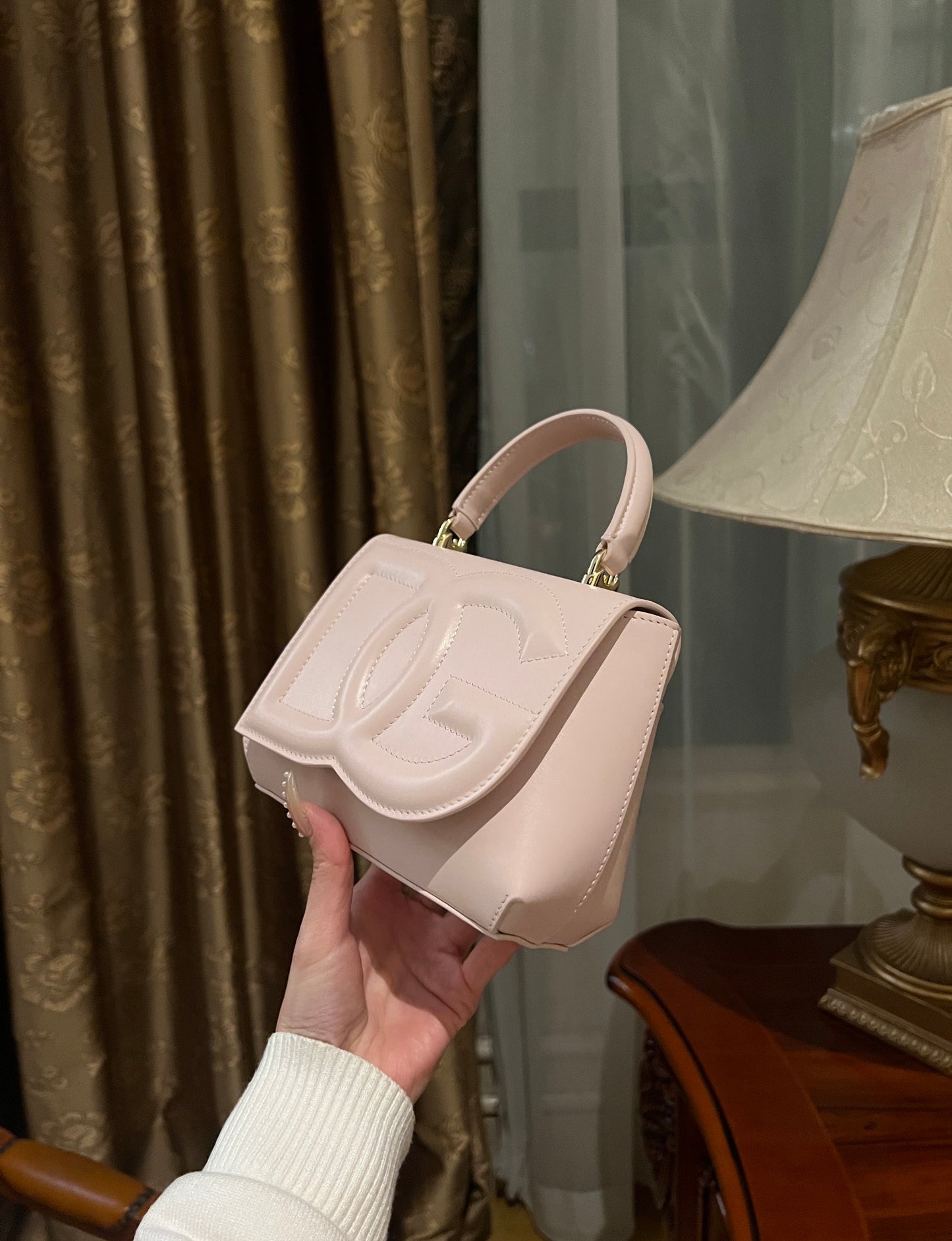 Dolce & Gabbana DG Logo Patent Leather Top-Handle Bag