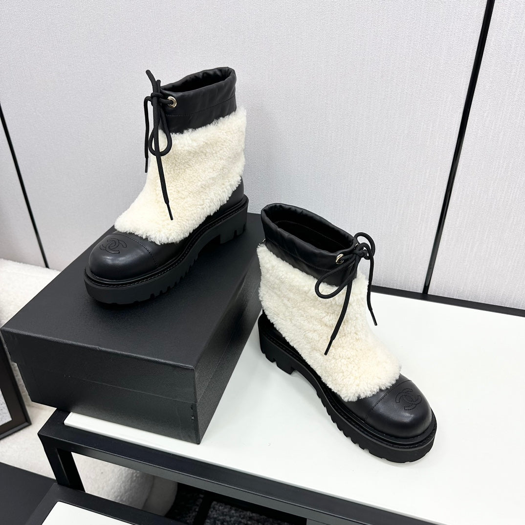 Chanel Plush Shearling Wanderlust Boots