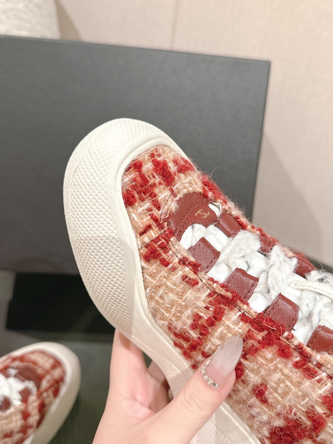 Chanel Triple Wavy Pink Tweed