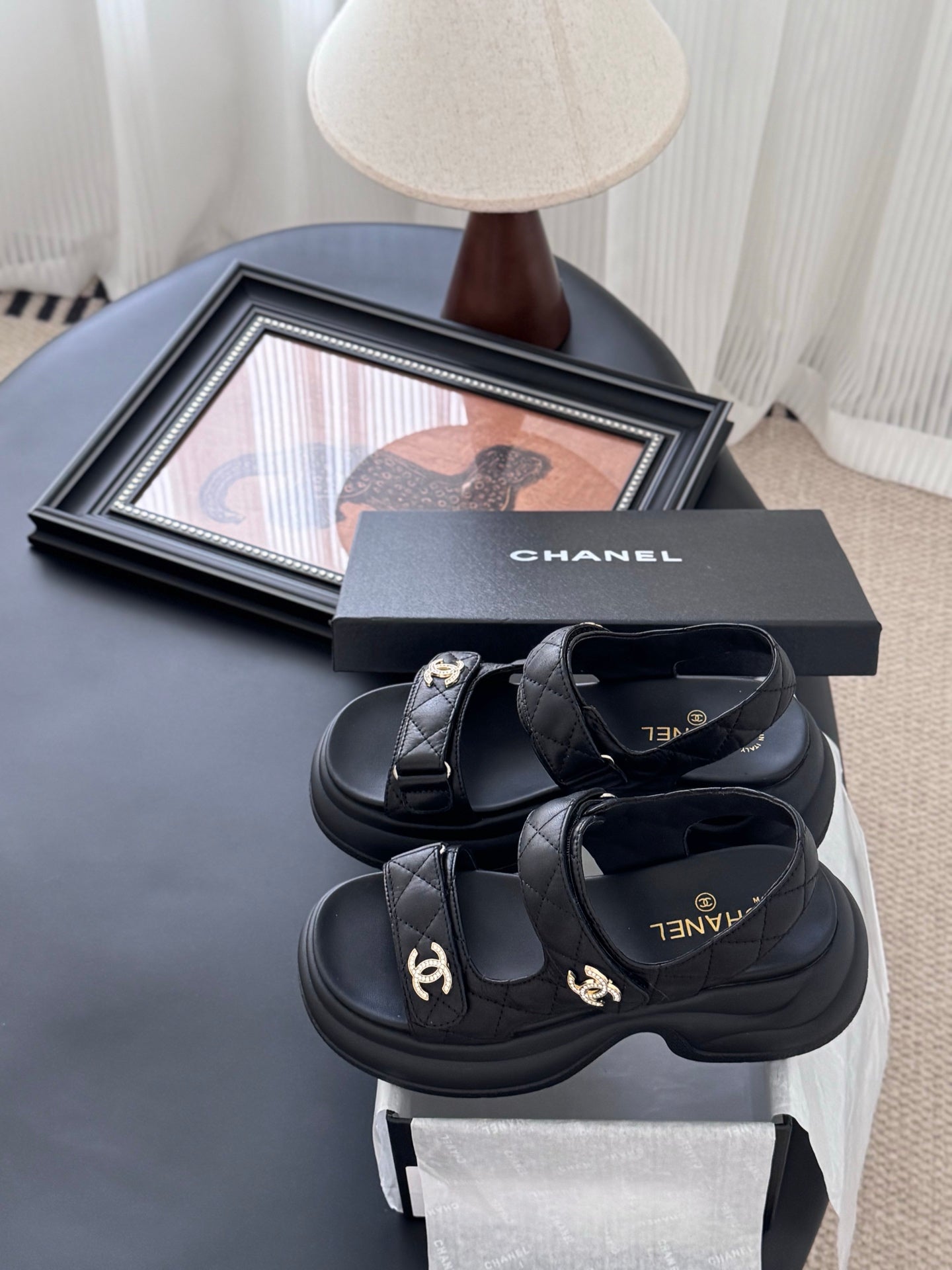 Chanel Timeless Elegance Leather Sandals