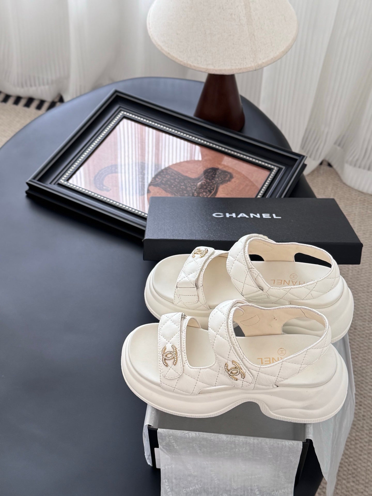 Chanel Timeless Elegance Leather Sandals