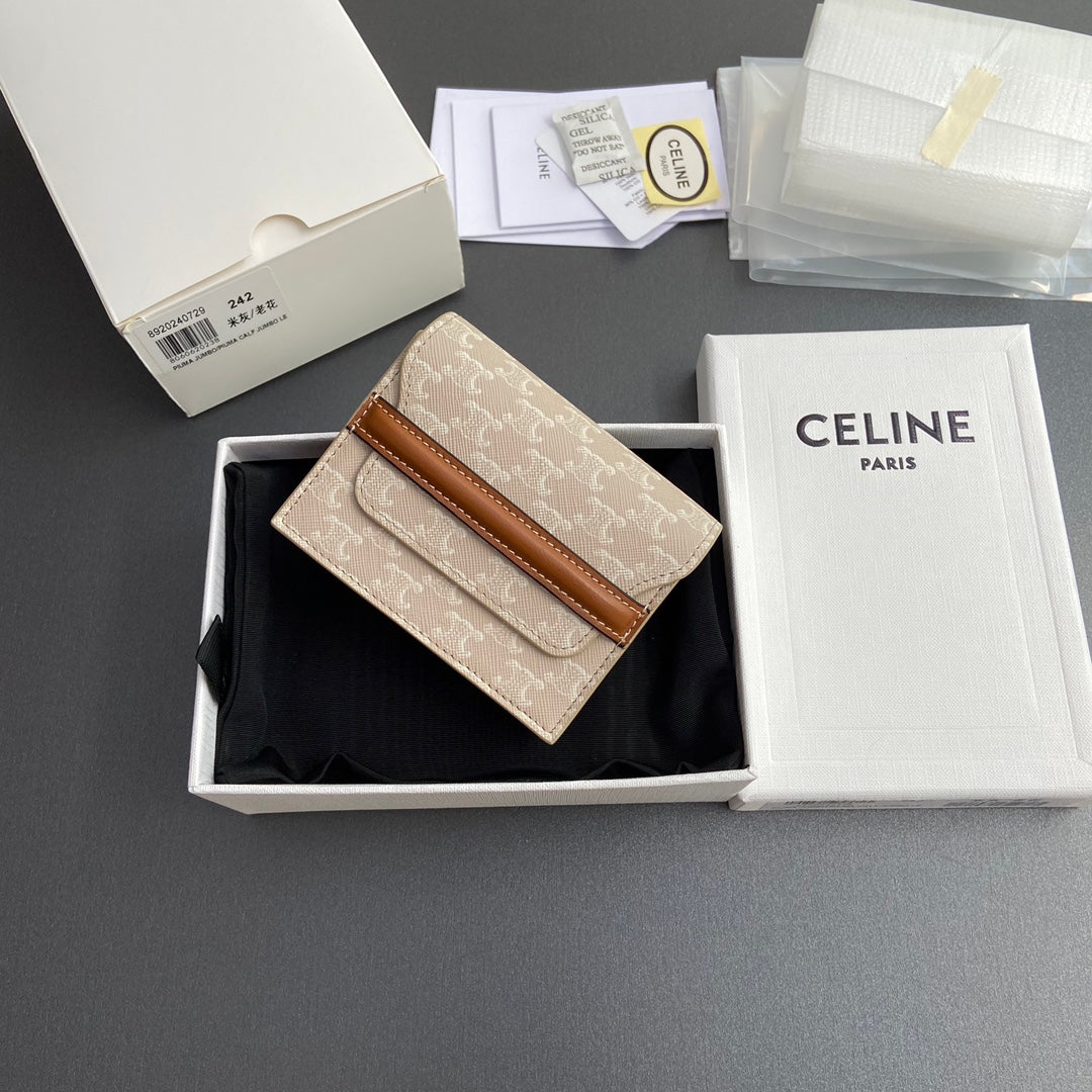 Celine Business Card Holder in Triomphe Canvas