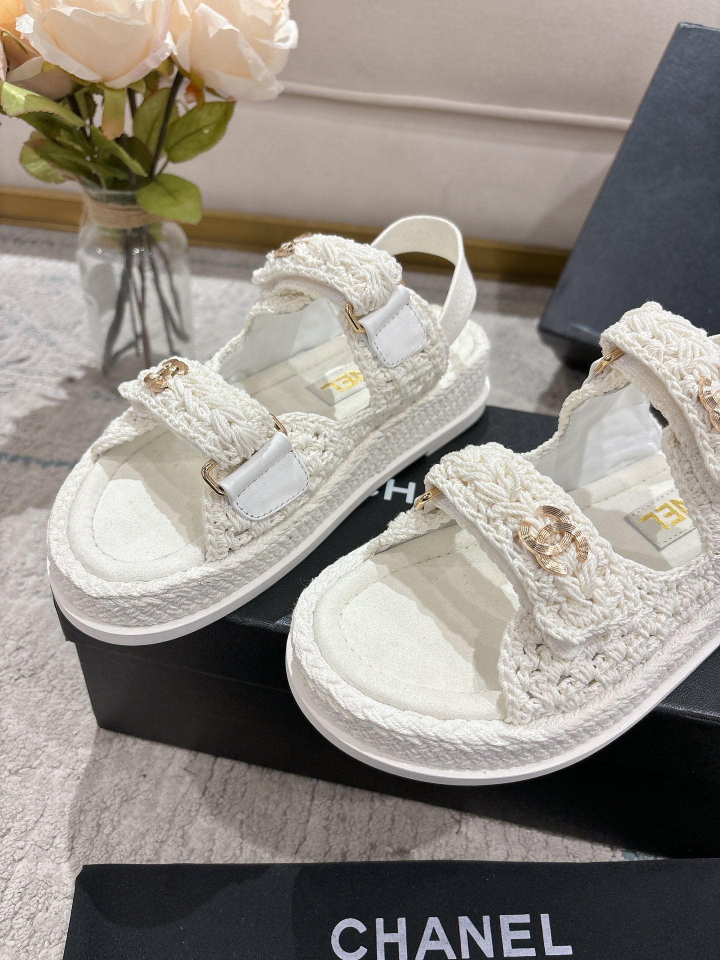 Chanel Knit Luxe Sandals