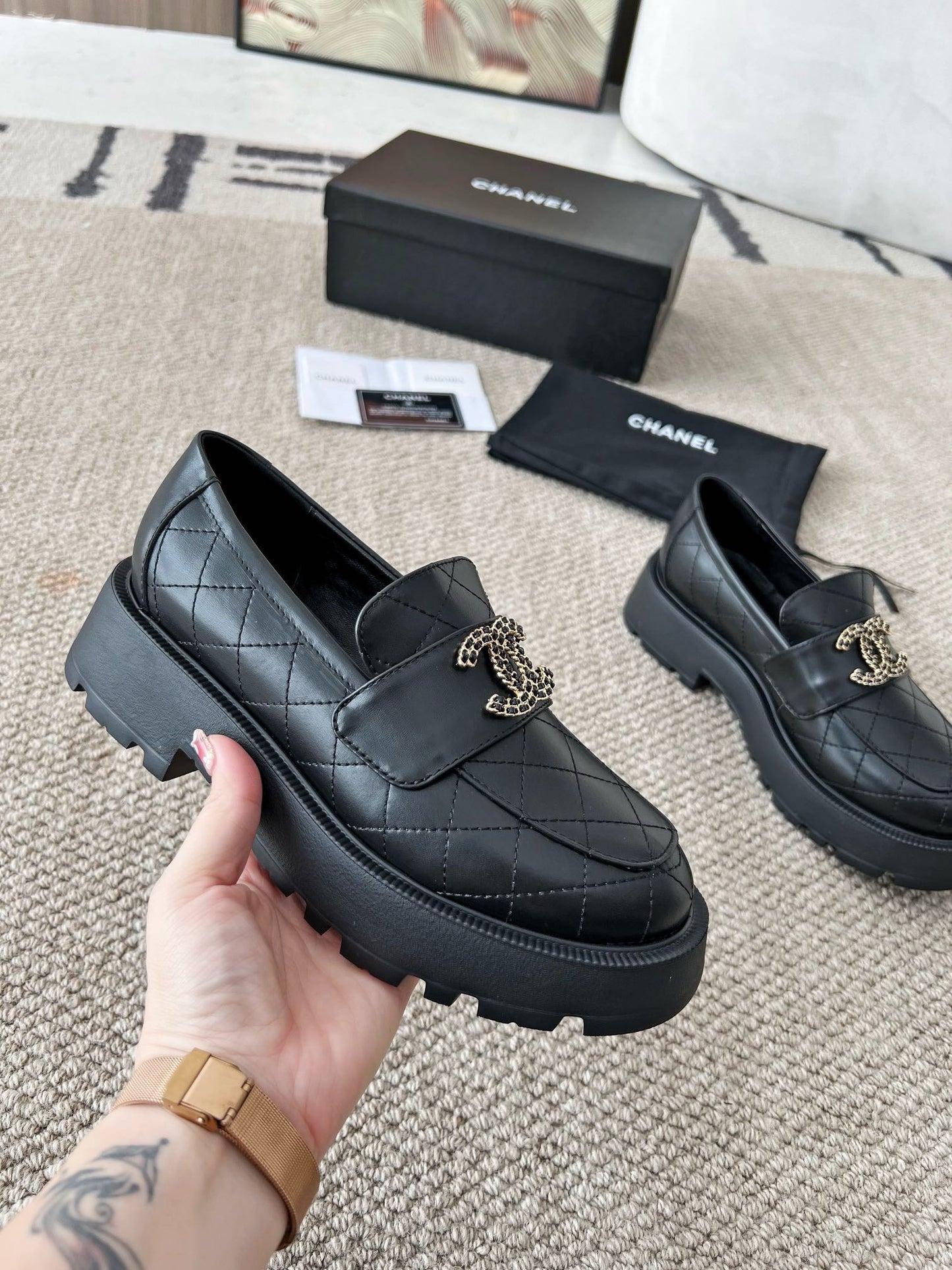 Chanel Elegance Lambskin Moccasins
