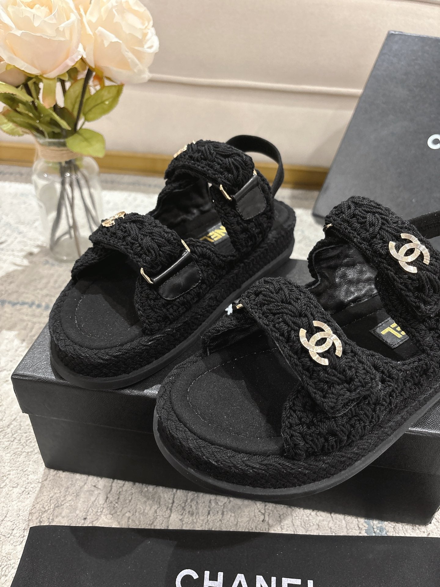 Chanel Knit Luxe Sandals