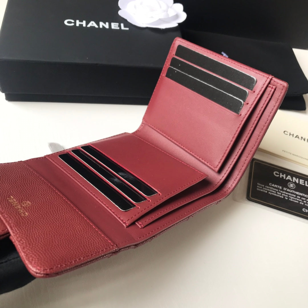 Chanel Elegant Leather Bifold Wallet