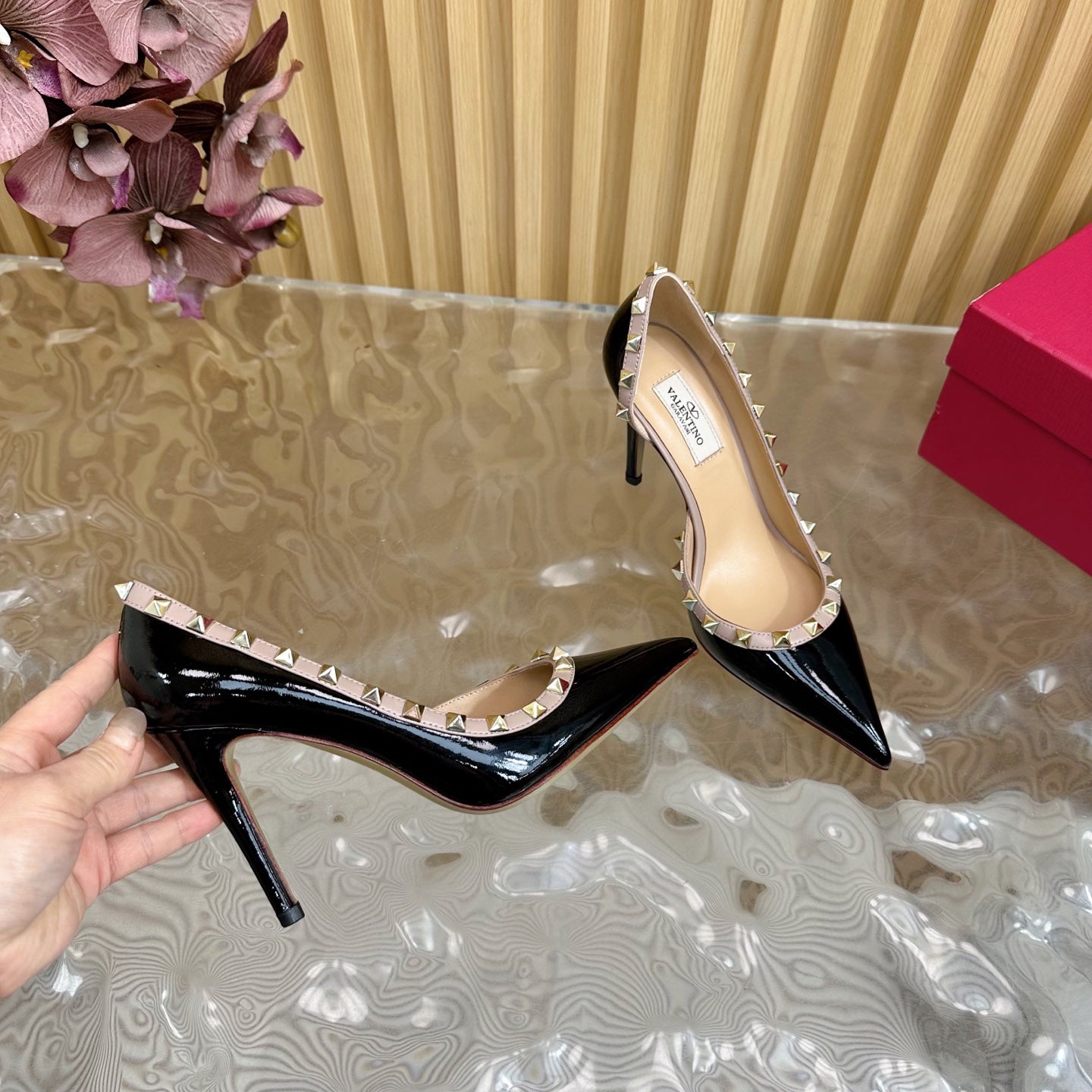 Valentino Riveted Elegance Ballet Flats