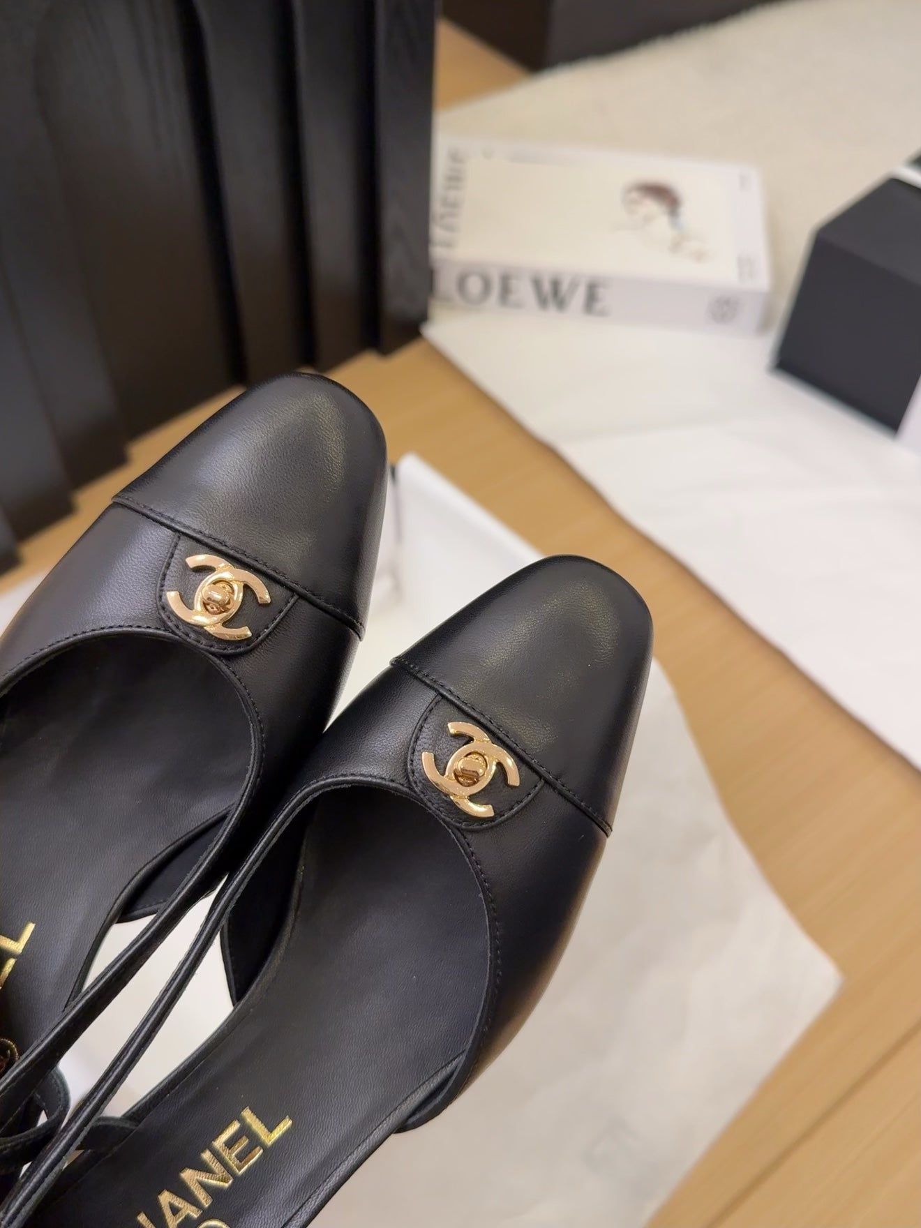 Chanel Timeless PVC Logo Slides