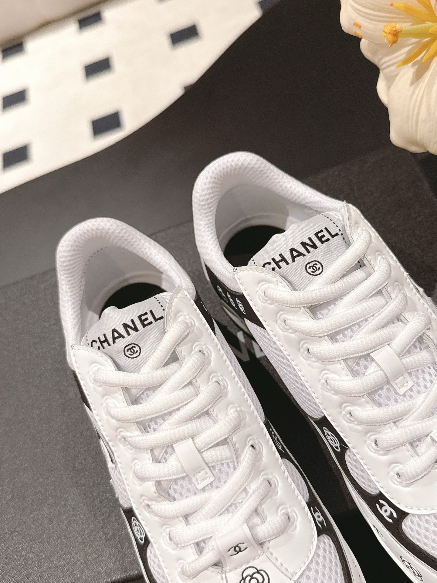 Chanel Tweed Suede Calfskin Sneakers