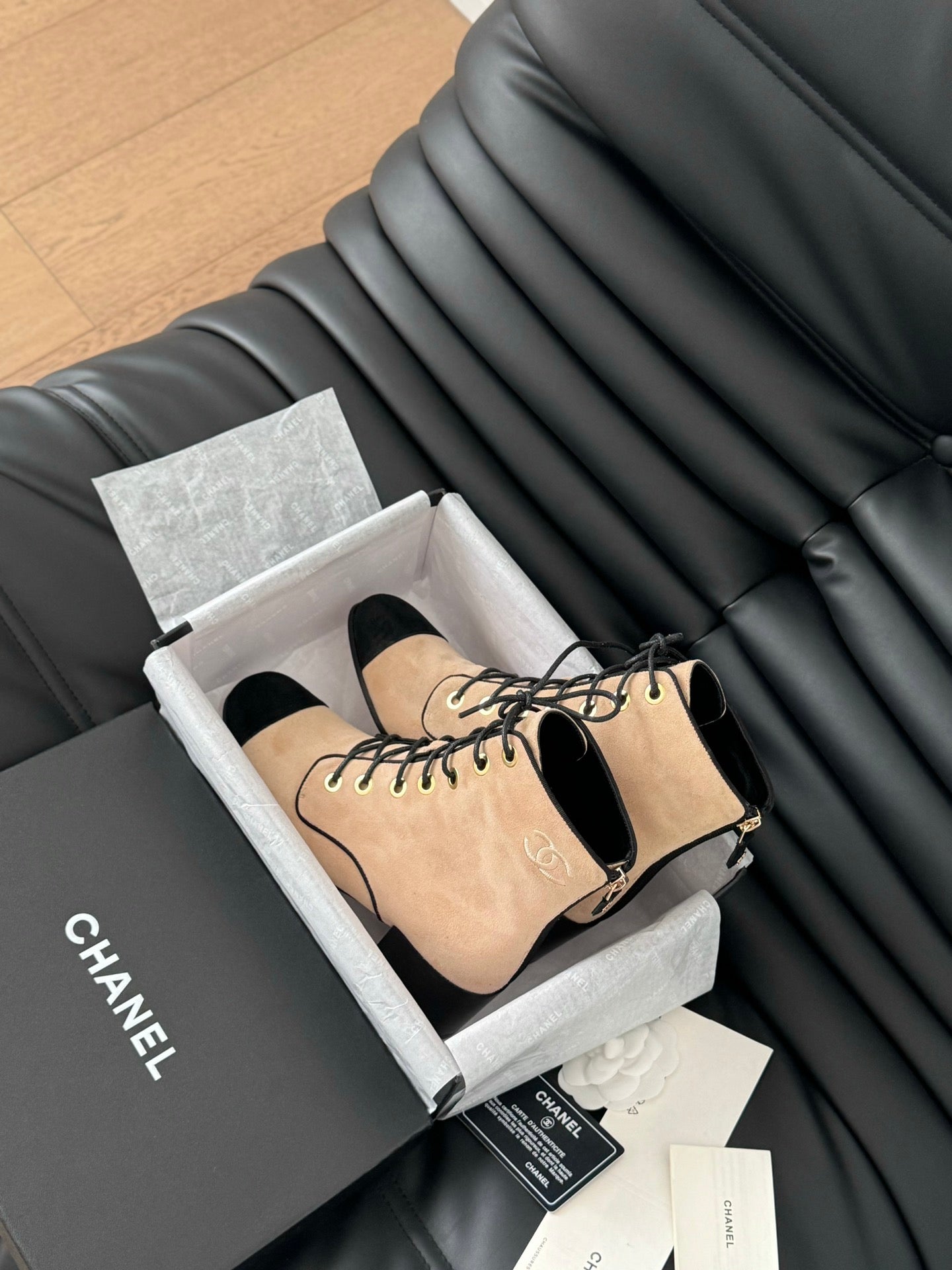 Chanel Elegance Quilted Combat Boots