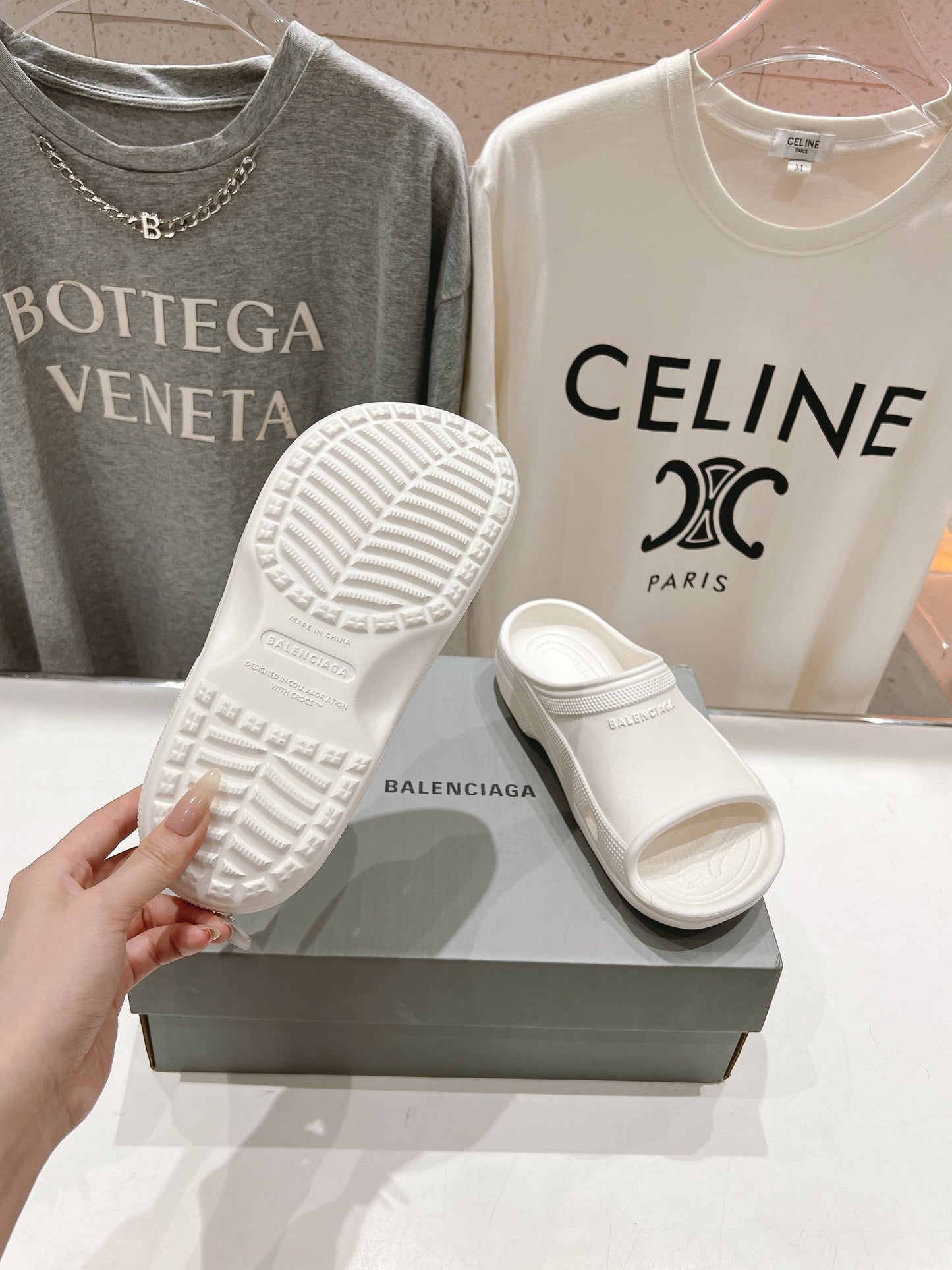 Balenciaga Elevated Rubber Stroll Slippers