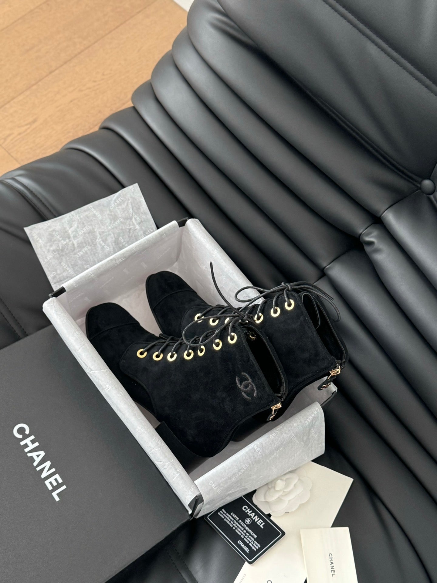 Chanel Elegance Quilted Combat Boots