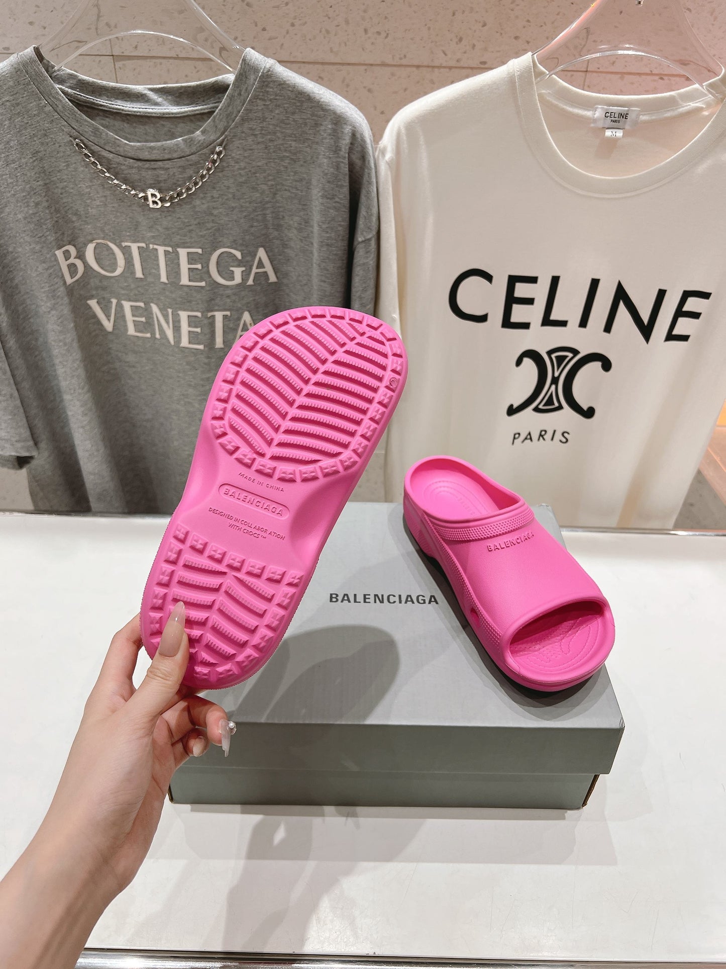 Balenciaga Elevated Rubber Stroll Slippers