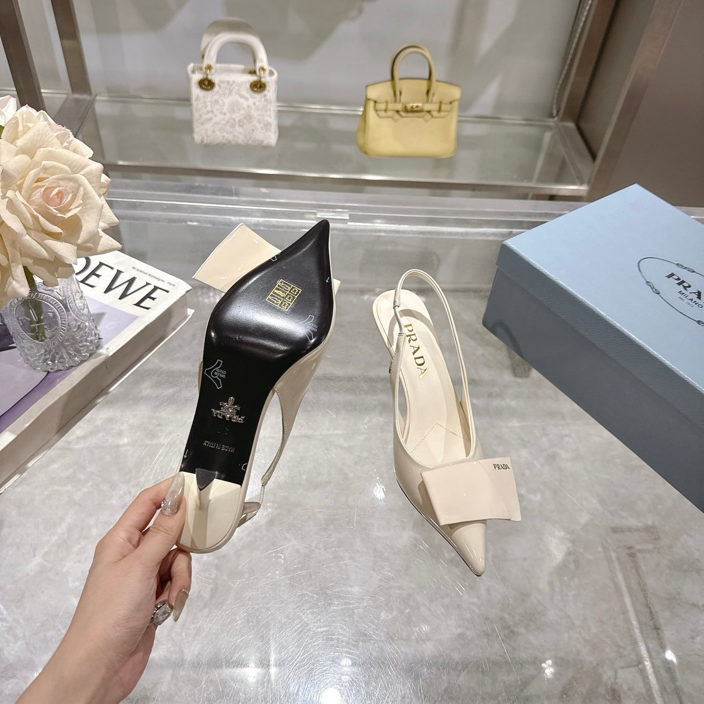 Prada Opulent Chain-Embellished Leather Loafers