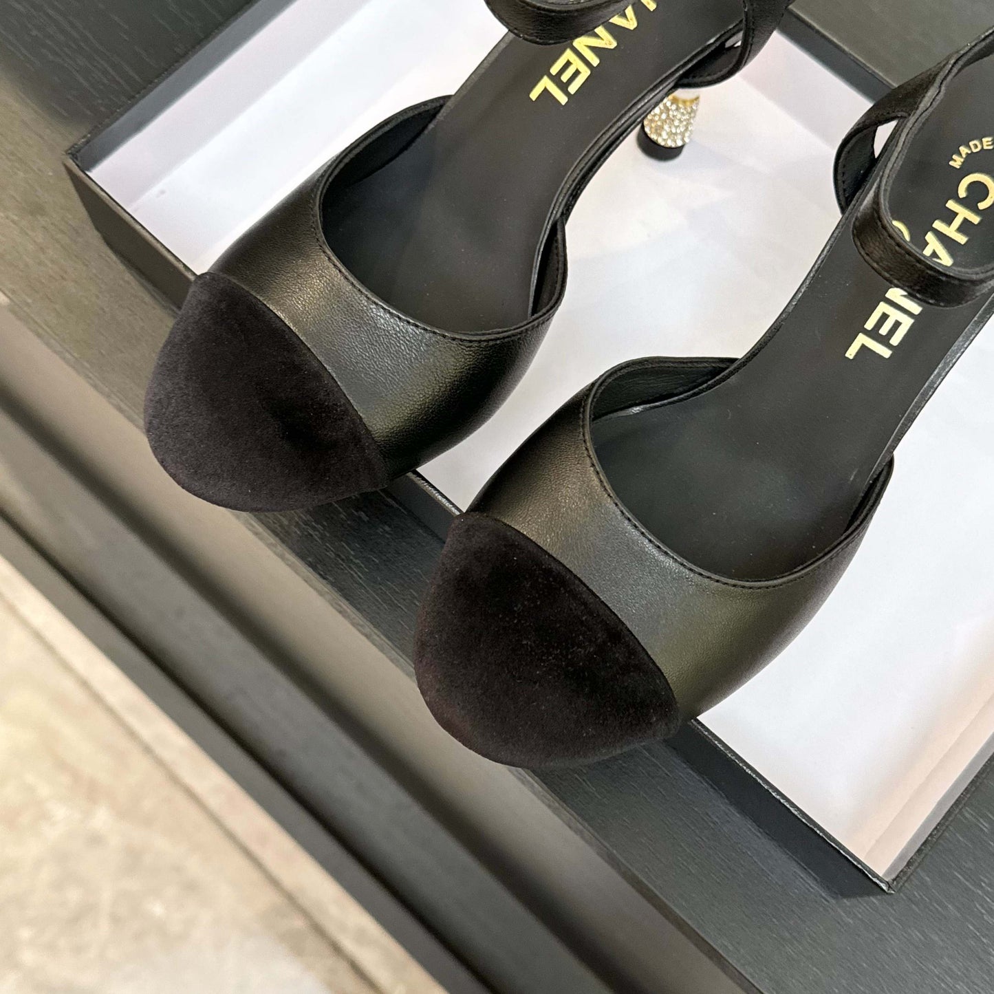 Chanel Elegant Suede Slide Mules