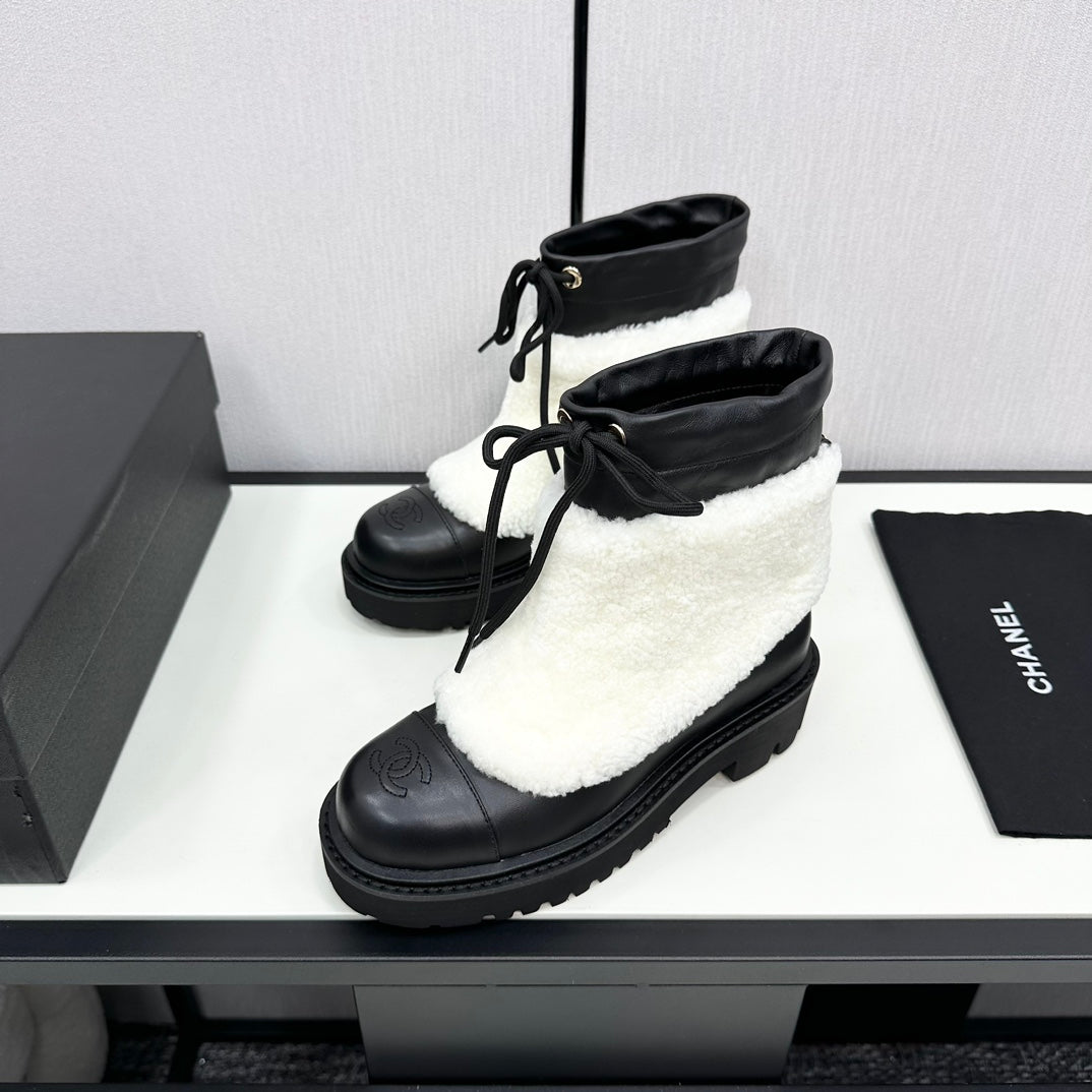 Chanel Plush Shearling Wanderlust Boots