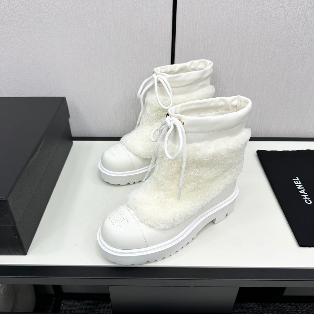 Chanel Plush Shearling Wanderlust Boots