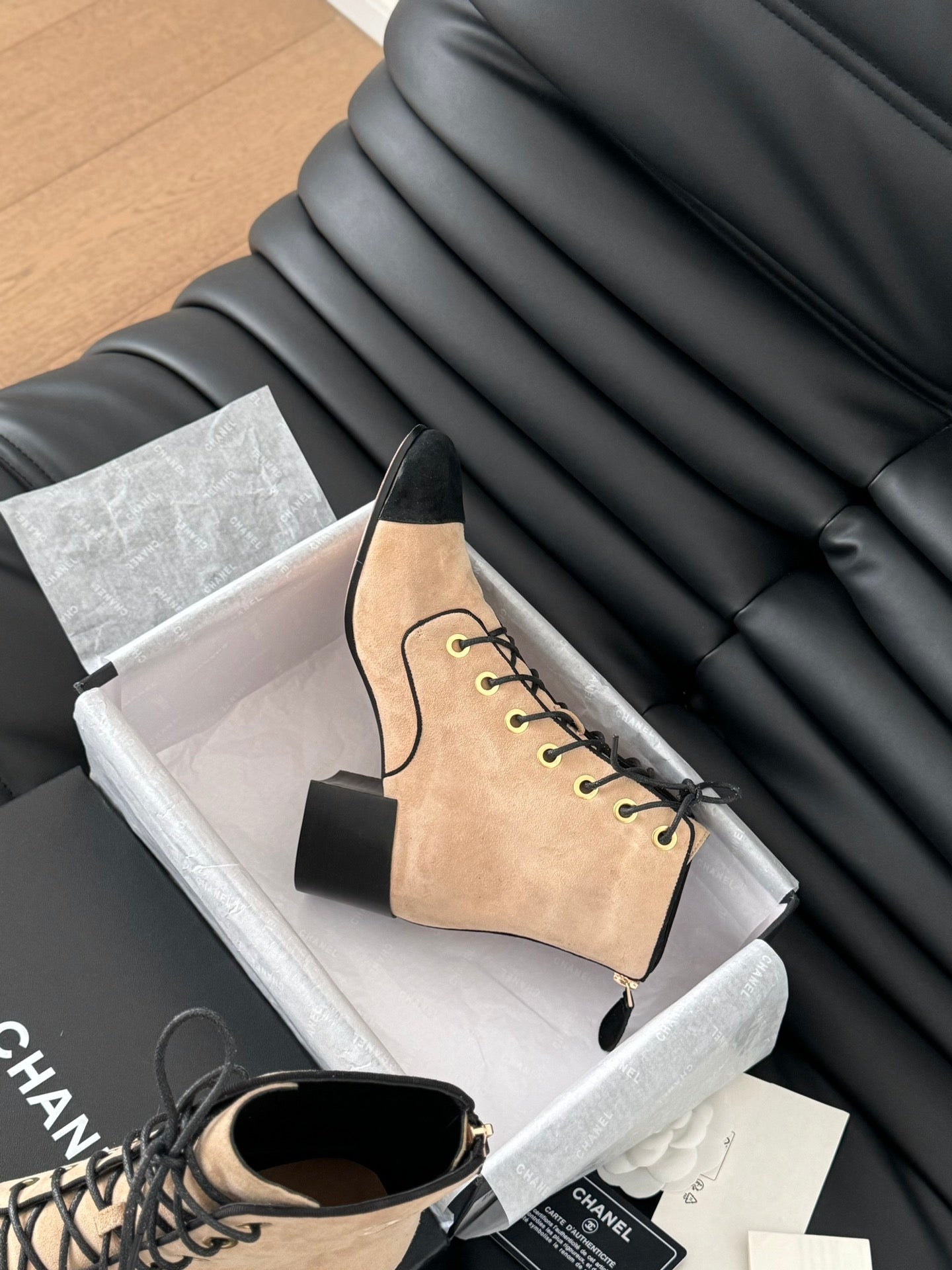 Chanel Elegance Quilted Combat Boots