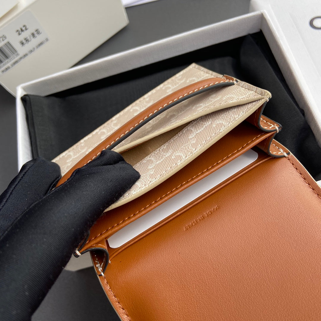 Celine Business Card Holder in Triomphe Canvas