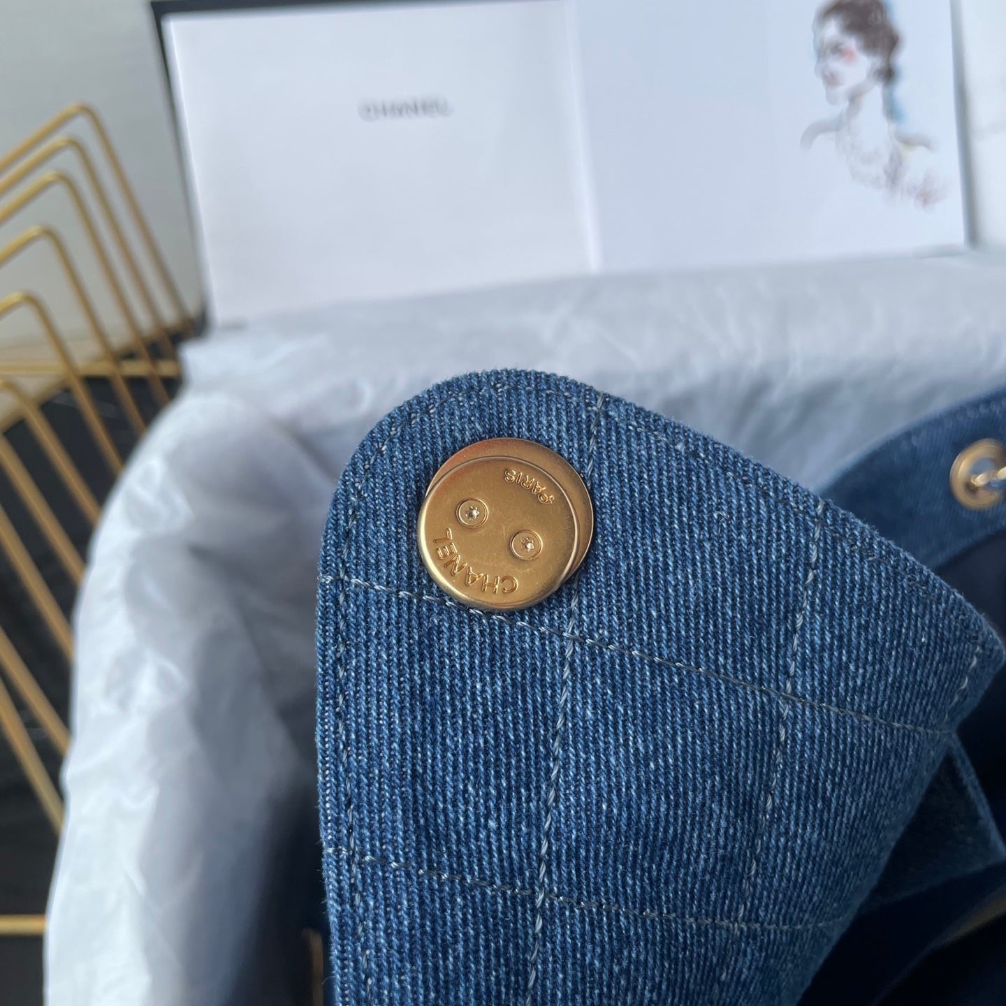 Chanel Quilted Denim Dream Bag