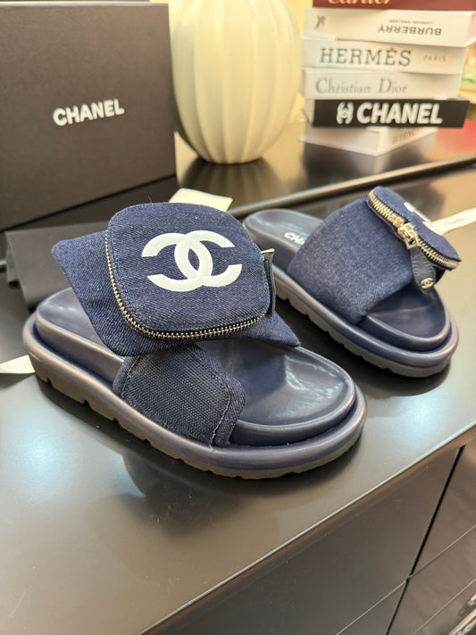 Chanel Elegant Lift Block Heel Sandals