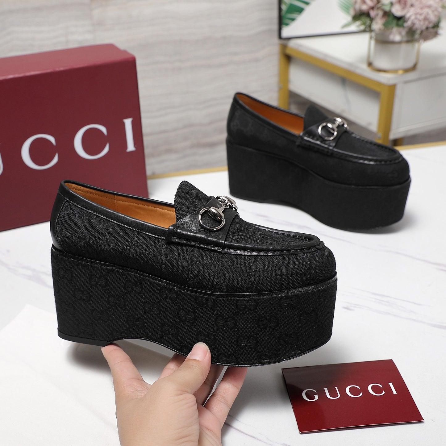 Gucci Women's Horse-bit Wedge Loafer