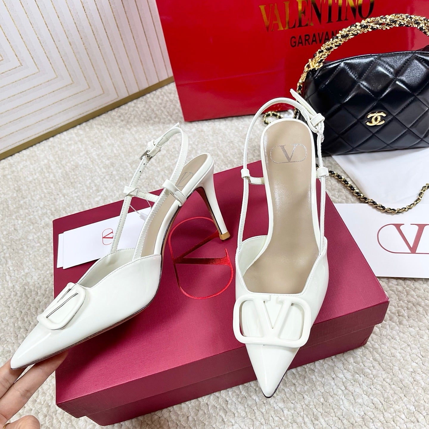 Valentino Crystal Elegance Satin Platforms