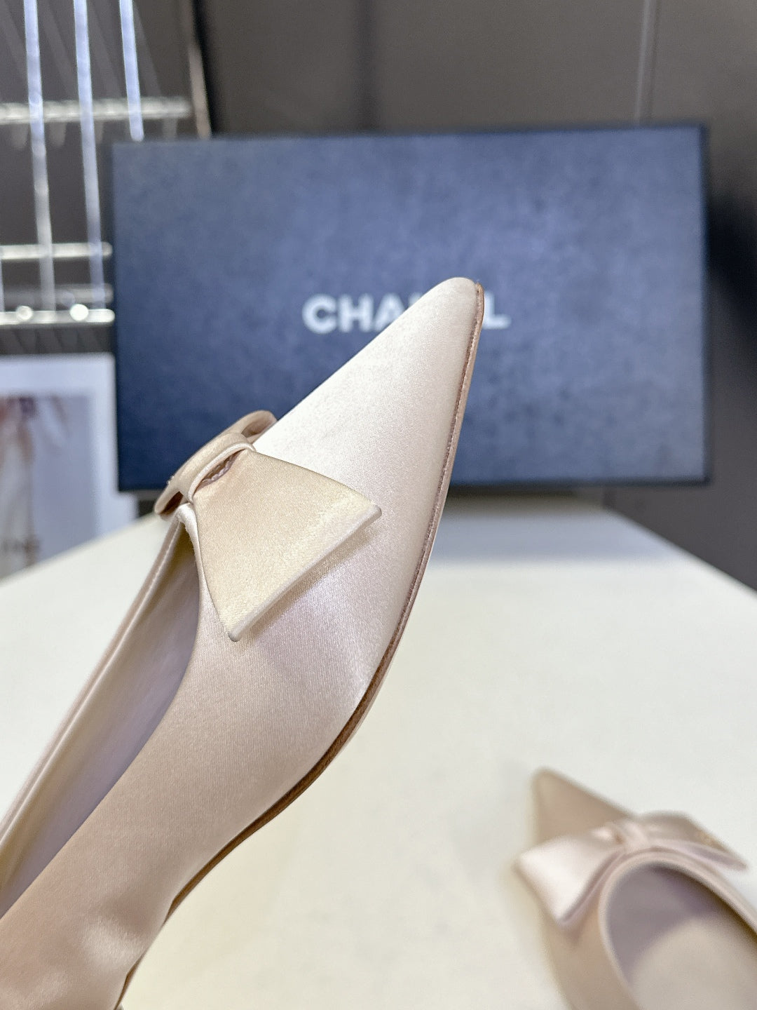 Chanel Elegance Satin Wedge Heels