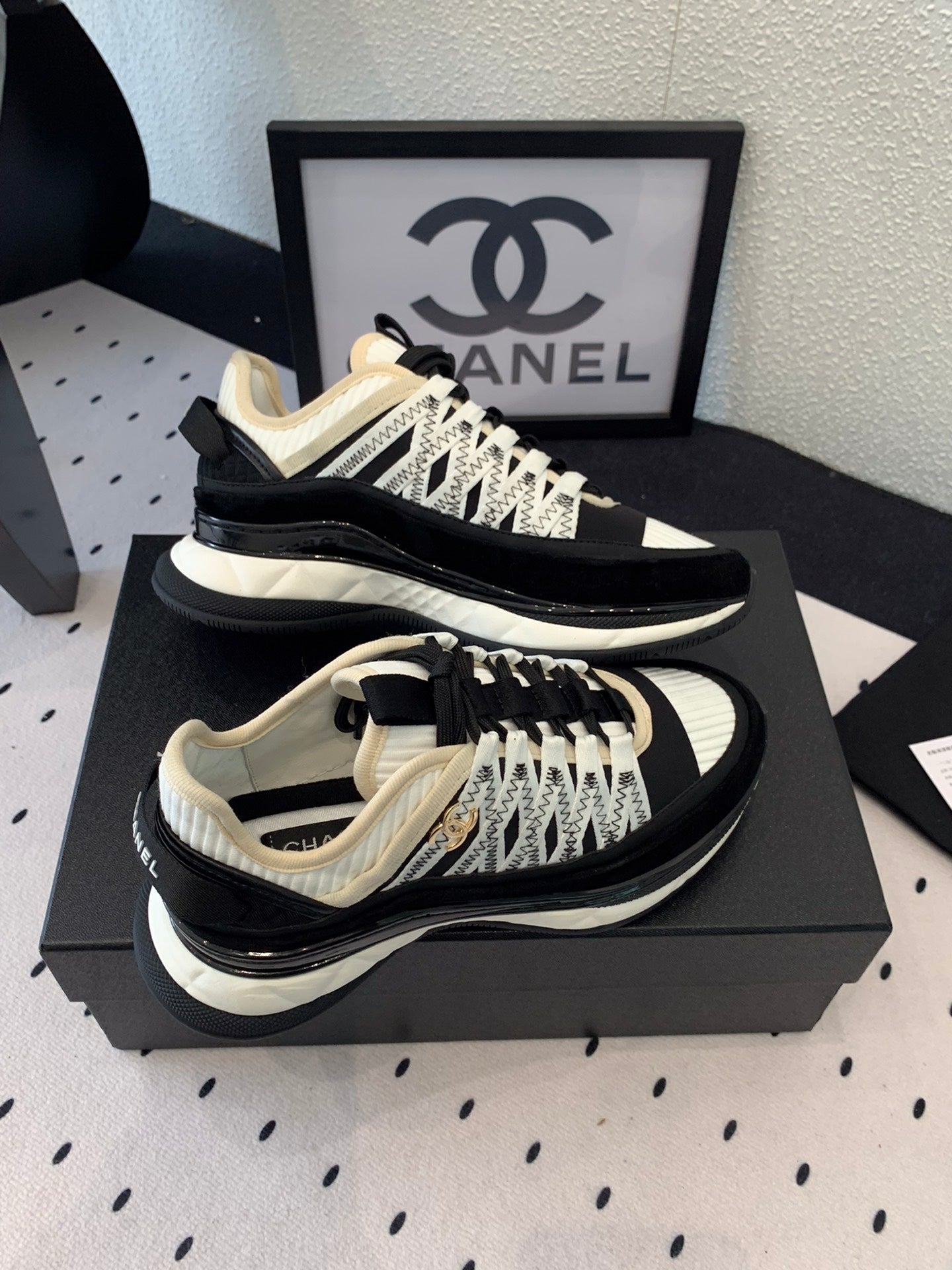 Chanel Velvet Low Top Sneakers