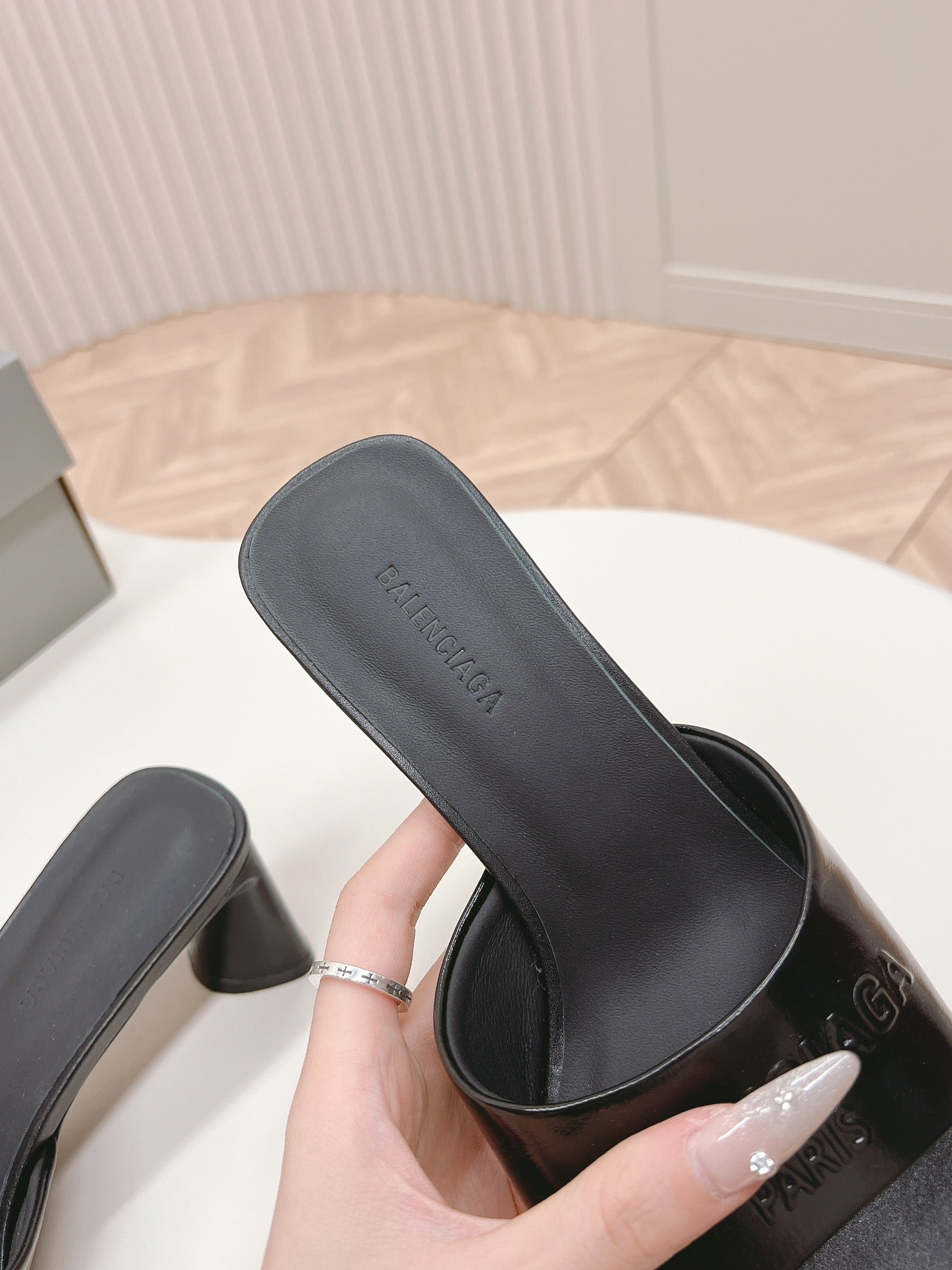 Balenciaga Luxe Stroll Lambskin Sandals