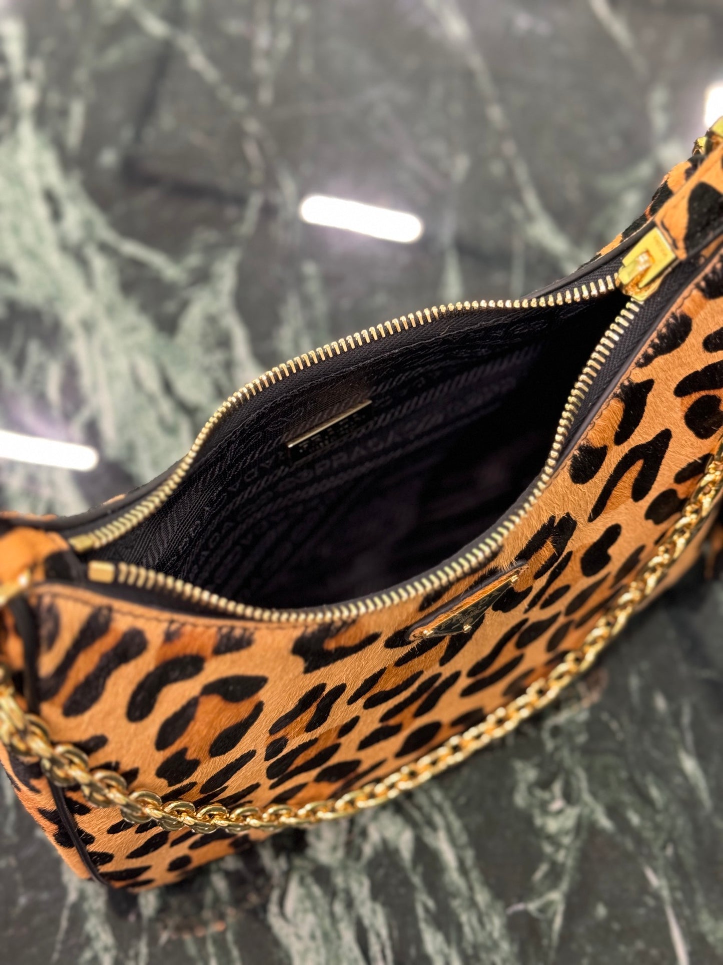 Prada Arqué Elegance Leather Shoulder Bag