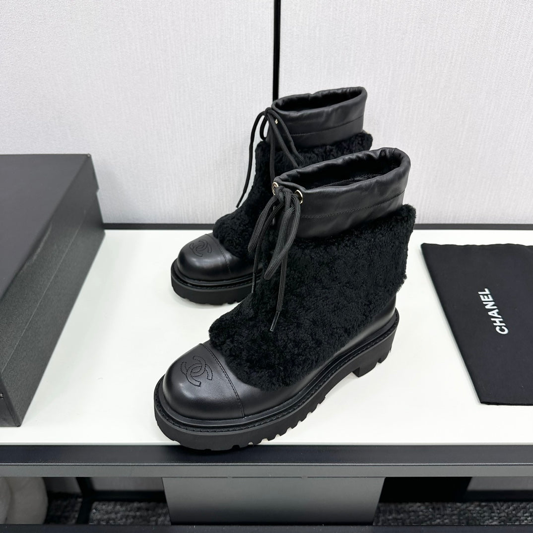 Chanel Plush Shearling Wanderlust Boots