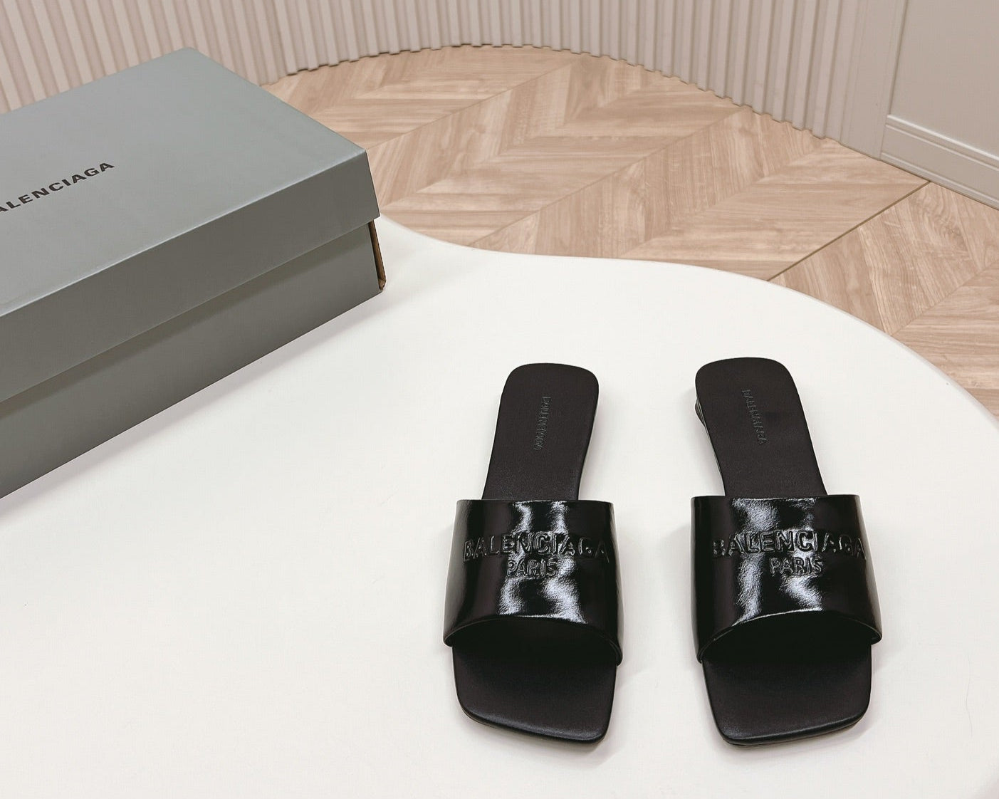 Balenciaga Luxe Stroll Lambskin Sandals