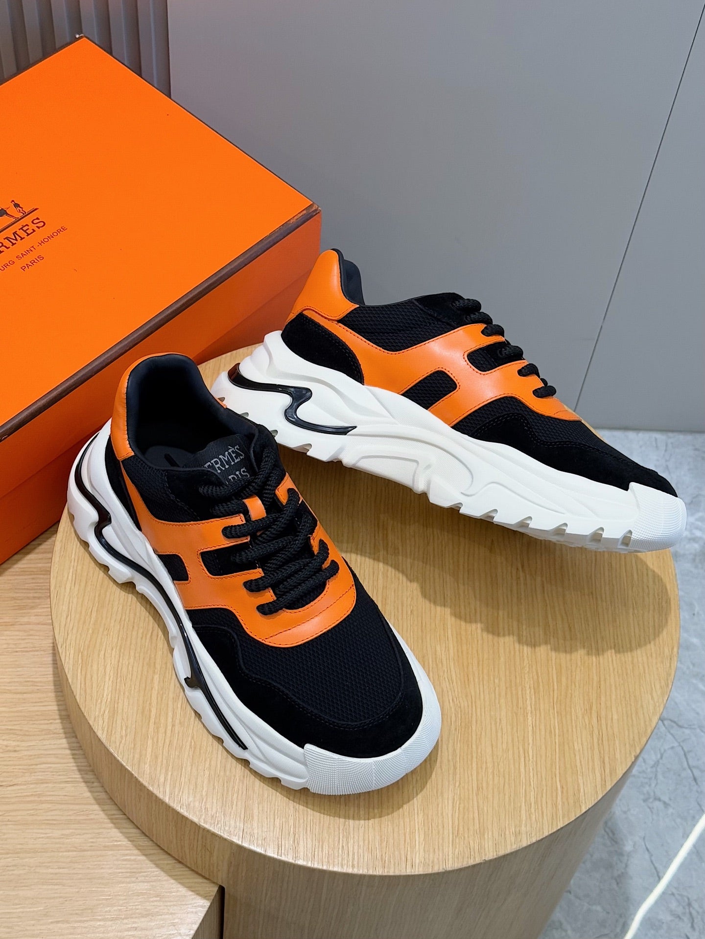 Hermes Elegance High-Top Platform Sneakers